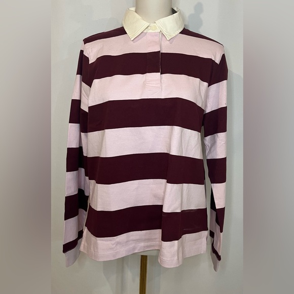 J.Crew New premium-weight classic rugby shirt in iced red - Picture 5 of 8